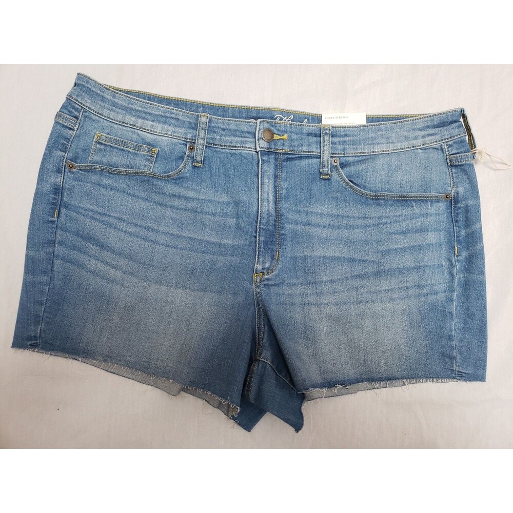 NWT UNIVERSAL THREAD WOMENS HIGH RISE MIDI CUT OFF JEANS SHORTS SIZE 18